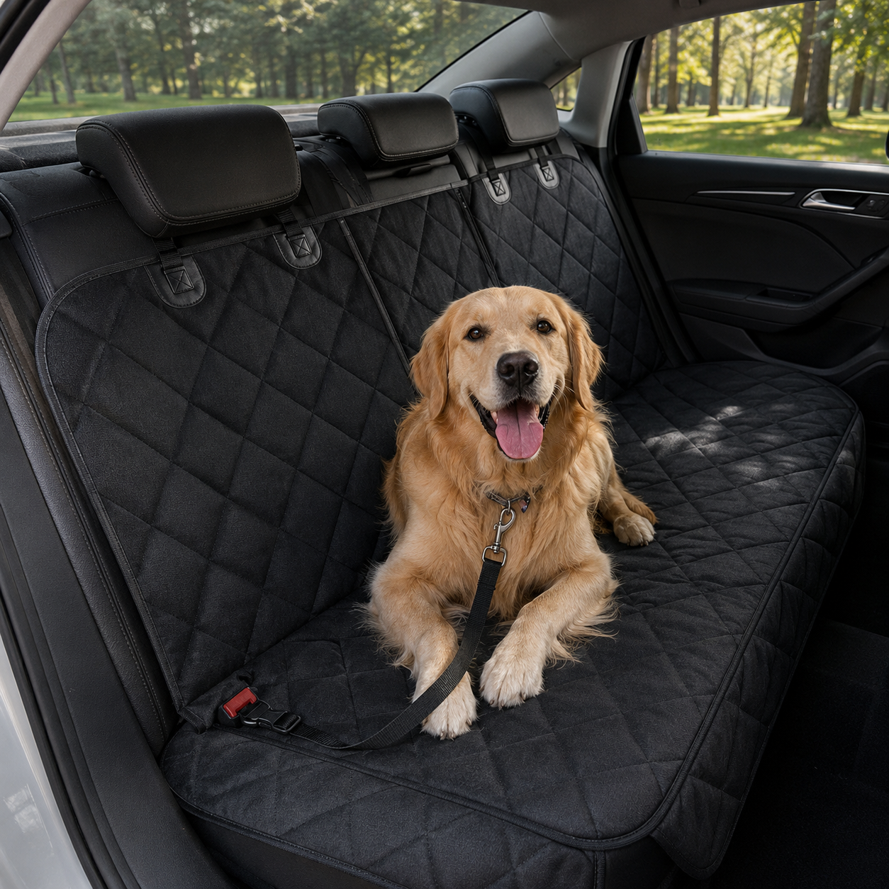Car Dog Seat Cover for Back Seat Waterproof Auto Rear Pet Seat Protector Mat Nonslip Universal Safety Carrier for Outing Dogs